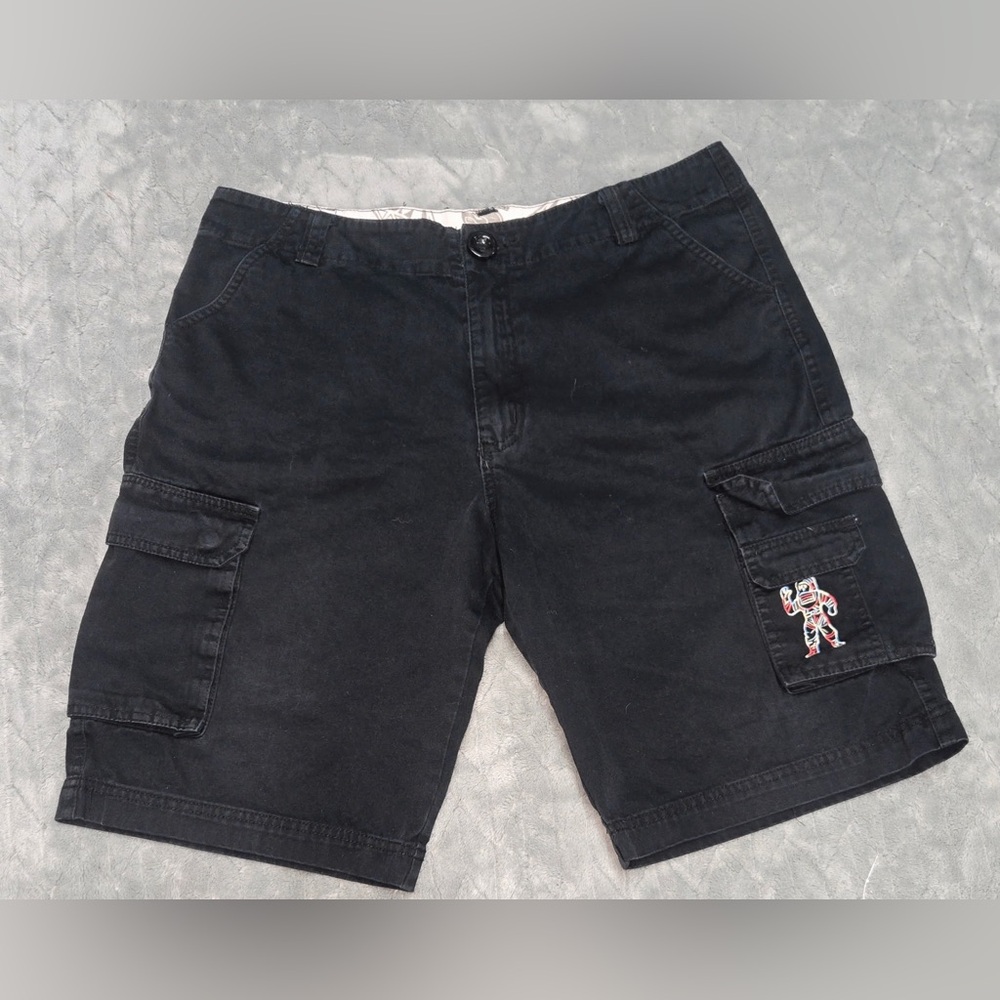Billionaire Boys Club Black Cargo Shorts with Astronaut Patch men’s size XL